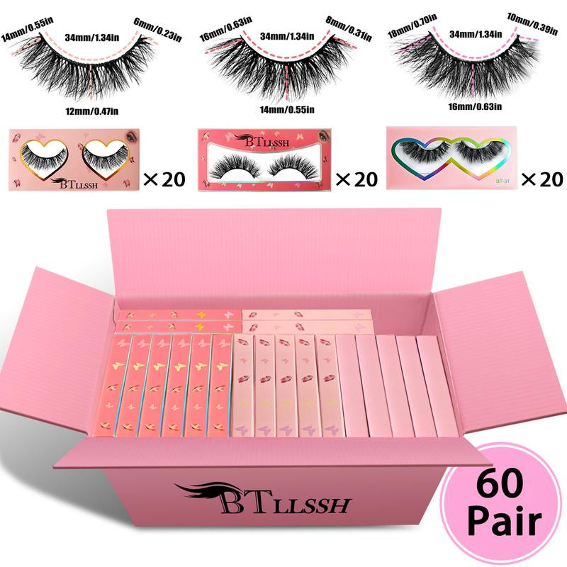 3D5D Faux Mink Lashes 3 Style False Eyelashes 100% Handmade Luxurious Fake Eyelashes Lightweight False Eyelashes 27 Pairs Pack
